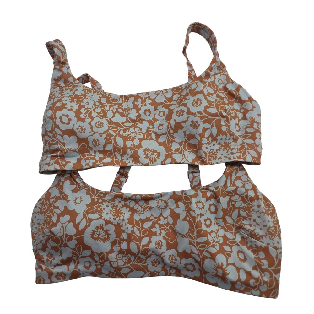 Everlane Bikini Top Womens XS Pearl Floral Square Neck Swimwear NWT Quiet Luxury